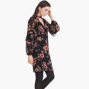 White House Black Market Floral Choker Shift Dress